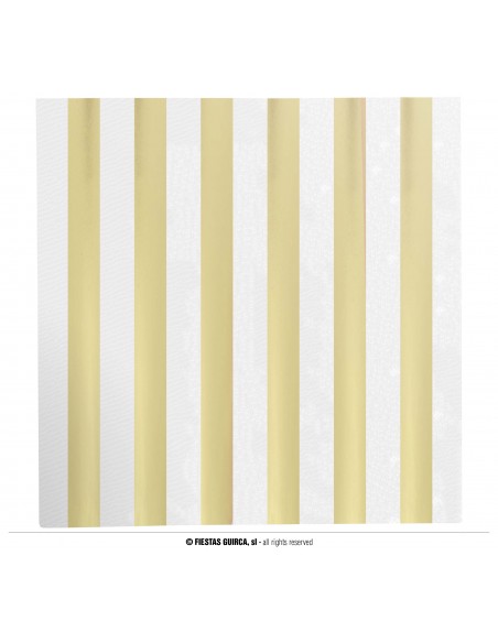 TOVAGLIOLI 33X33 CM ORO E BIANCHI A RIGHE 12PZ - L'Officina