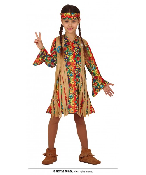 COSTUME HIPPIE BIMBA 5 - 6 ANNI - L'Officina delle feste