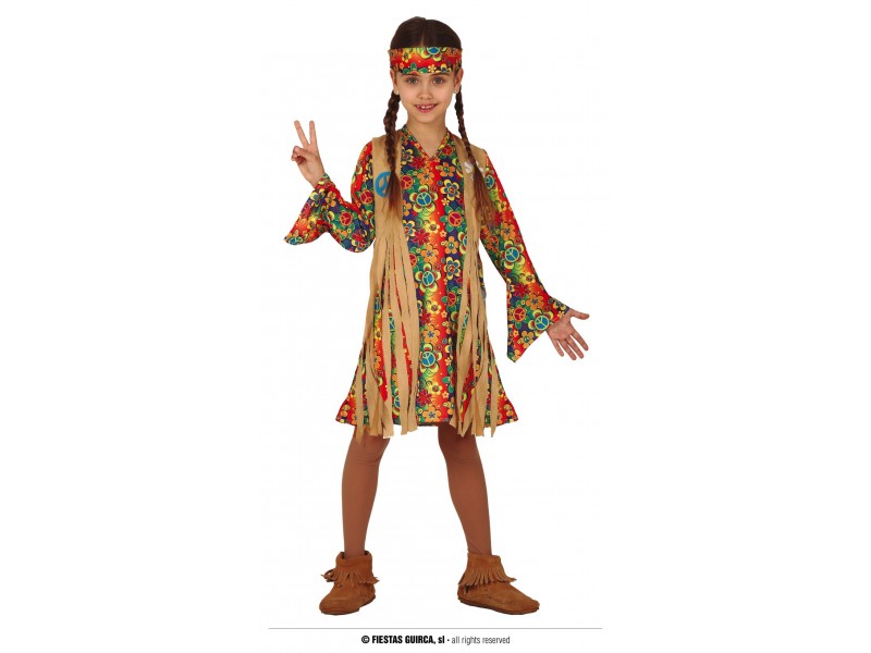 COSTUME HIPPIE BIMBA 5 - 6 ANNI - L'Officina delle feste