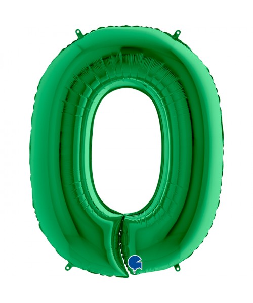 NUMERO MYLAR MEDIO VERDE 0 CM. 35 - L'Officina delle feste