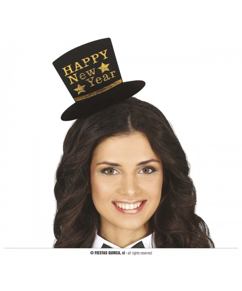 CERCHIETTO CON CAPPELLINO HAPPY NEW YEAR ORO - L'Officina delle