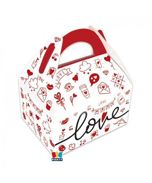 6 PARTY BOX LOVE 15X18X11 CM LOVE - L'Officina delle feste