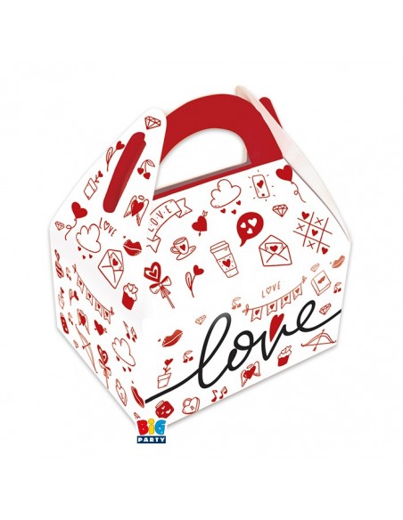 6 PARTY BOX LOVE 15X18X11 CM LOVE - L'Officina delle feste