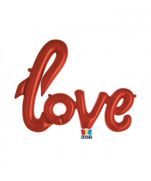 PALLONE MYLAR SCRITTA LOVE ROSSA 56X37 - L'Officina delle feste