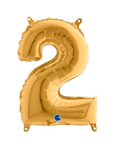 NUMERO MYLAR MEDIO ORO 2 CM. 35 - L'Officina delle feste 2
