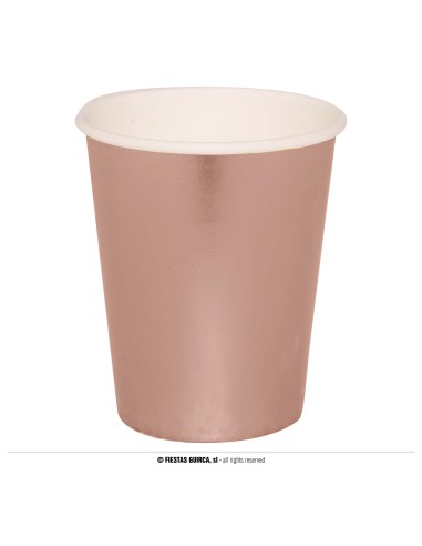 6 BICCHIERI ROSE GOLD METAL 240 ML - L'Officina delle feste