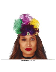 CINTA TESTA ORO CON PIUME - L'Officina delle feste