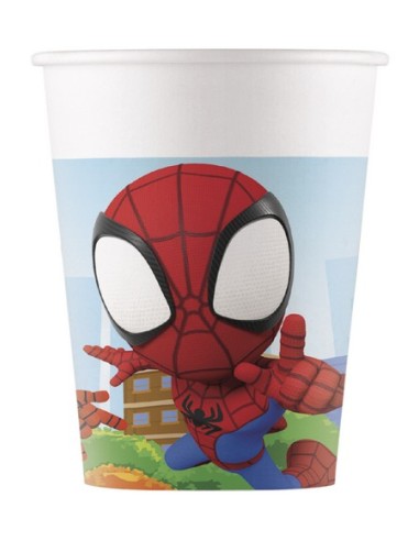 BICCHIERE CARTA 200ML SPIDEY & FRIENDS 8PZ - L'Officina delle