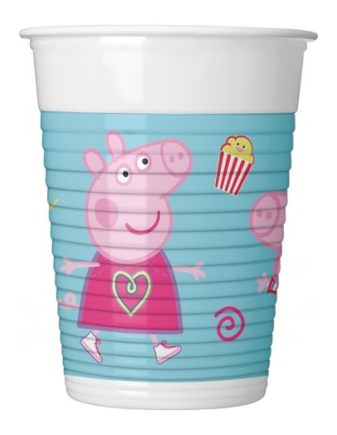 BICCHIERE PLASTICA 200ML PEPPA PIG 8PZ - L'Officina delle feste