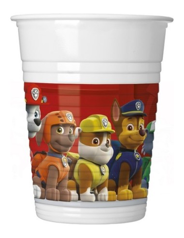 BICCHIERE PLASTICA PAW PATROL 200ML 8PZ - L'Officina delle feste