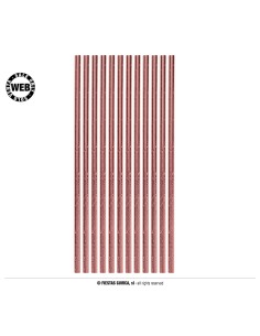 10 CANNUCCE IN CARTA ROSE GOLD 12PZ 20CM - L'Officina delle 2