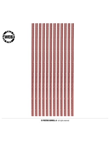 10 CANNUCCE IN CARTA ROSE GOLD 12PZ 20CM - L'Officina delle
