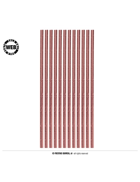 10 CANNUCCE IN CARTA ROSE GOLD 12PZ 20CM - L'Officina delle