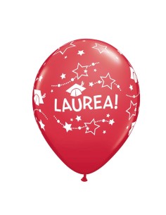 11RND PALLONE LATTICE ROSSO STAMPA LAUREA 50PZ - L'Officina 2