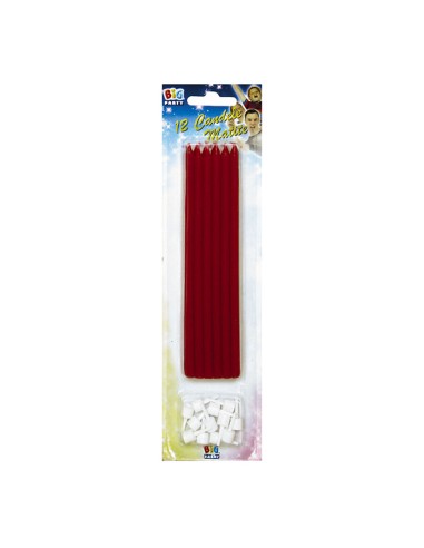 12 Candele Matite Rosse + supporto cm.15 - L'Officina delle