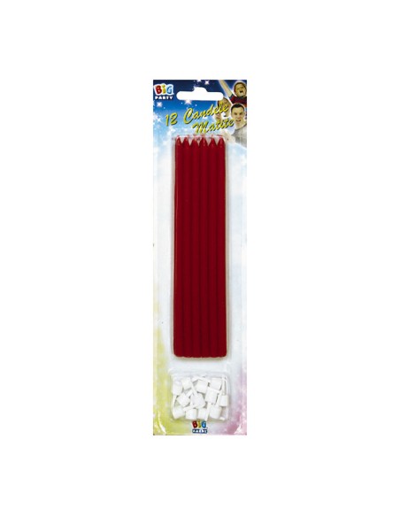 12 Candele Matite Rosse + supporto cm.15 - L'Officina delle