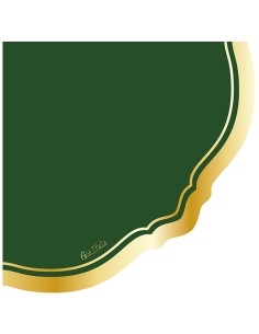 16 TOVAGLIOLI LIBERTY VERDONE BORDO ORO CM 33X33 - L'Officina 2