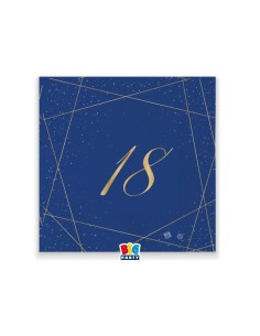 20 TOVAGLIOLI 25x25 18 ANNI BLU E ORO - L'Officina delle feste 2