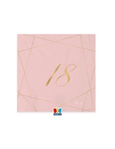 20 TOVAGLIOLI 25x25 18 ANNI ROSE E ORO - L'Officina delle feste 2