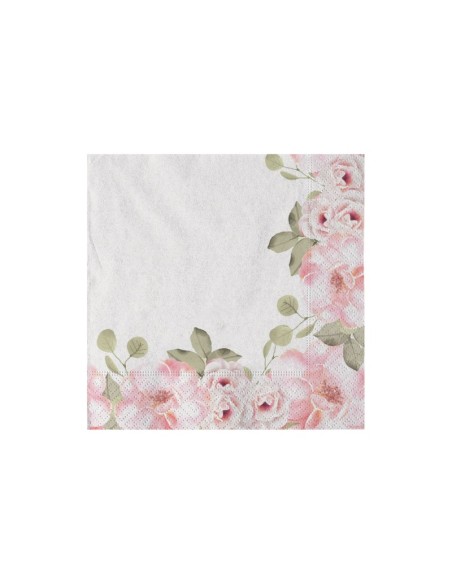 20 TOVAGLIOLI 33X33 FLORAL - L'Officina delle feste