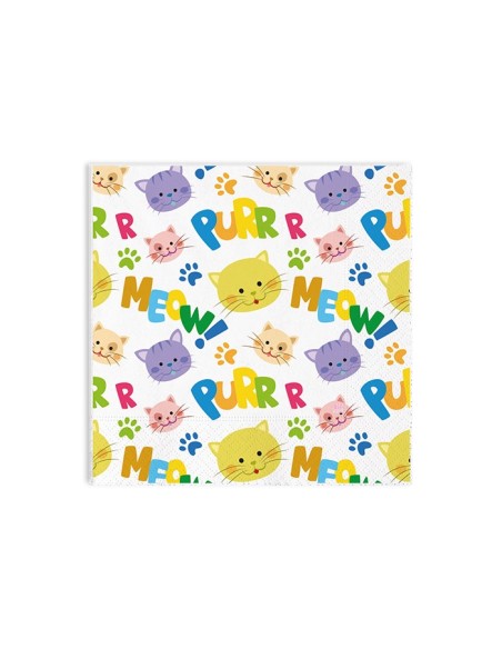 20 TOVAGLIOLI 33X33 GATTINI - L'Officina delle feste