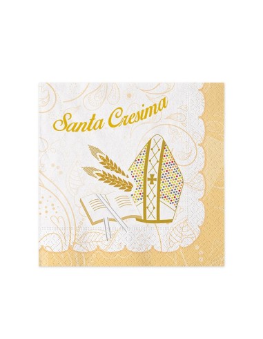 20 TOVAGLIOLI CM.25X25 LA MIA CRESIMA - L'Officina delle feste