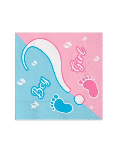 20 TOVAGLIOLINI BABY GIRL OR BOY? 25X25CM - L'Officina delle