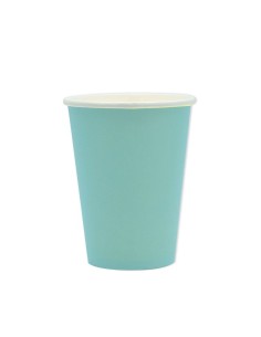 25 BICCHIERI CARTA ECOLOR ACQUA MARINA PLASTIC FREE 200CC - 2