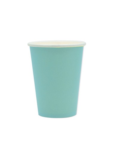 25 BICCHIERI CARTA ECOLOR ACQUA MARINA PLASTIC FREE 200CC -