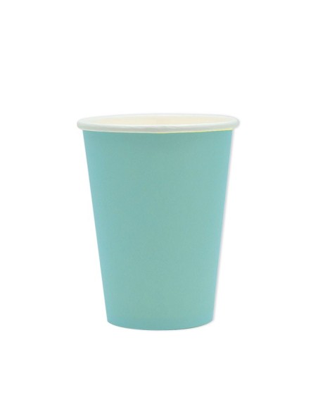 25 BICCHIERI CARTA ECOLOR ACQUA MARINA PLASTIC FREE 200CC - 25 BICCHIERI CARTA ECOLOR ACQUA MARINA PLASTIC FREE 200CC -