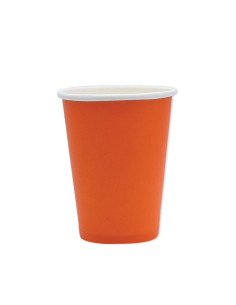 25 BICCHIERI CARTA ECOLOR ARANCIO PLASTIC FREE 200CC - 2