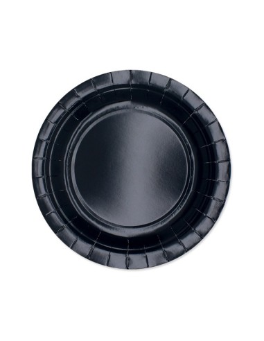25 PIATTI CARTA 18 CM ECOLOR NERO PLASTIC FREE - L'Officina