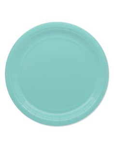 25 PIATTI CARTA 24 CM ECOLOR ACQUA MARINA PLASTIC FREE - 2