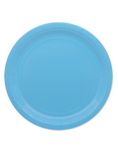 25 PIATTI CARTA 24 CM ECOLOR CELESTE PLASTIC FREE - L'Officina 2
