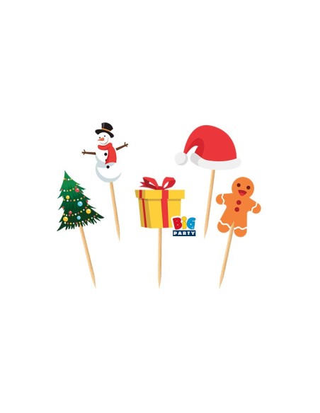 25 PICKS SAGOMATI NATALE 4X7CM - L'Officina delle feste
