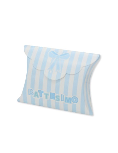 25 SCAT. BUSTA BATTESIMO TEDDY CELESTE 10X8X3 CM - L'Officina
