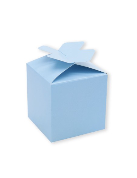 25 SCATOLINE CUBETTO FIOCCO CELESTE 5X7X5CM - L'Officina delle