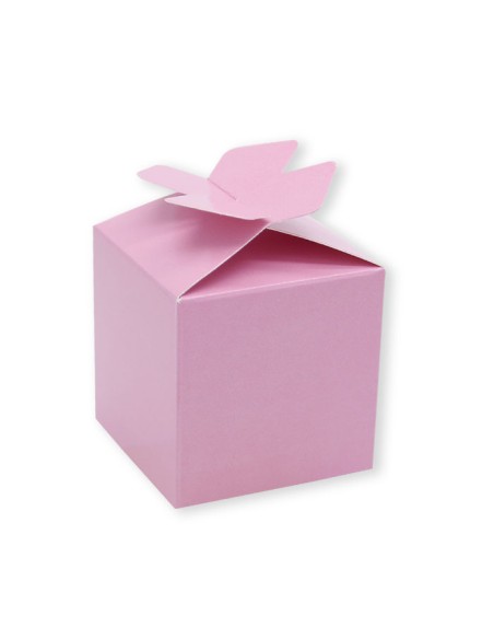 25 SCATOLINE CUBETTO FIOCCO ROSA 5X7X5CM - L'Officina delle