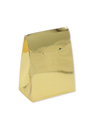 25 Scatoline portaconfetti in cartoncino 6 x 8 x 3,5 cm Oro