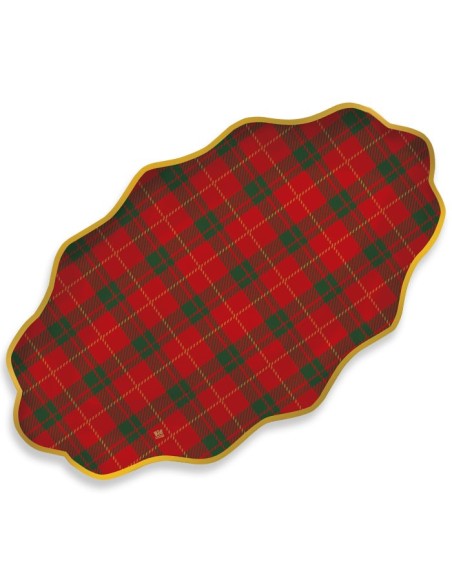 3 RAVIERE CARTA NATALE TARTAN 36X20CM - L'Officina delle feste