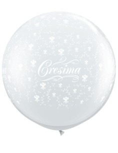 3RND ST CRESIMA DIAMOND CLEAR TRASPARENTE CON FIORI 91CM 1PZ - 2