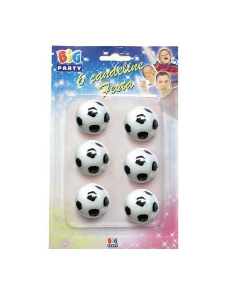 6 CANDELINE PALLONE CALCIO CM.3 - L'Officina delle feste