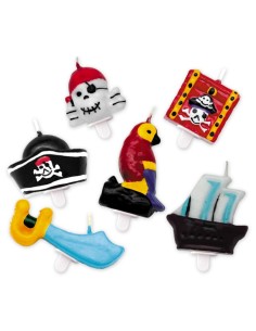 6 CANDELINE PIRATI 4CM - L'Officina delle feste 2