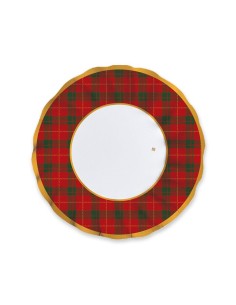 6 PIATTI CARTA FONDI Ø 24 CM NATALE TARTAN - L'Officina delle 2