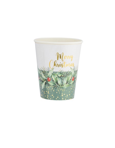 8 BICCHIERI E 8 COVER 250 CC.CHRISTMAS GARLAND BIODEGRADABILI - 8 BICCHIERI E 8 COVER 250 CC.CHRISTMAS GARLAND BIODEGRADABILI -