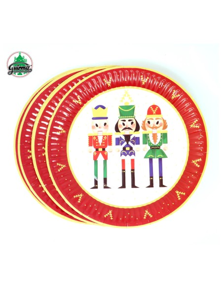 8 PIATTI CARTA 23CM SCHIACCIANOCI - L'Officina delle feste