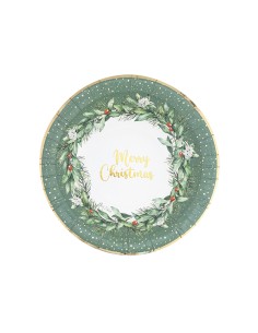 8 PIATTI CARTA FONDI CM 24 CHRISTMAS GARLAND BIODEGRADABILI - 2