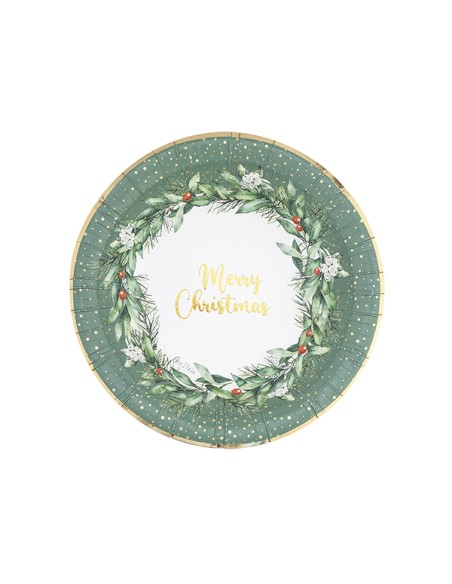 8 PIATTI CARTA FONDI CM 24 CHRISTMAS GARLAND BIODEGRADABILI - 8 PIATTI CARTA FONDI CM 24 CHRISTMAS GARLAND BIODEGRADABILI -