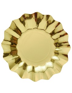 8 PIATTI CARTA NEW SHAPE CM.27 ORO METAL BIODEGRADABILI - 2