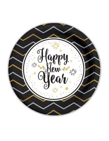 8 PIATTI HAPPY NEW YEAR 18CM - L'Officina delle feste